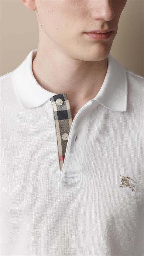 burberry polo white mens|burberry long sleeve polo men's.